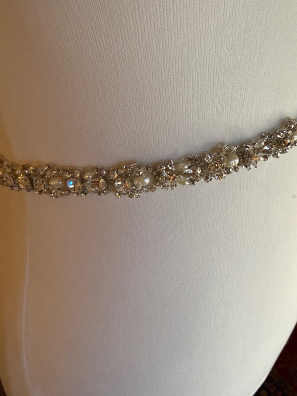 Blossom Veils & Accessories
Classic Skinny Sash Belt Pearl and Rhinestone - Picture 4 of 11